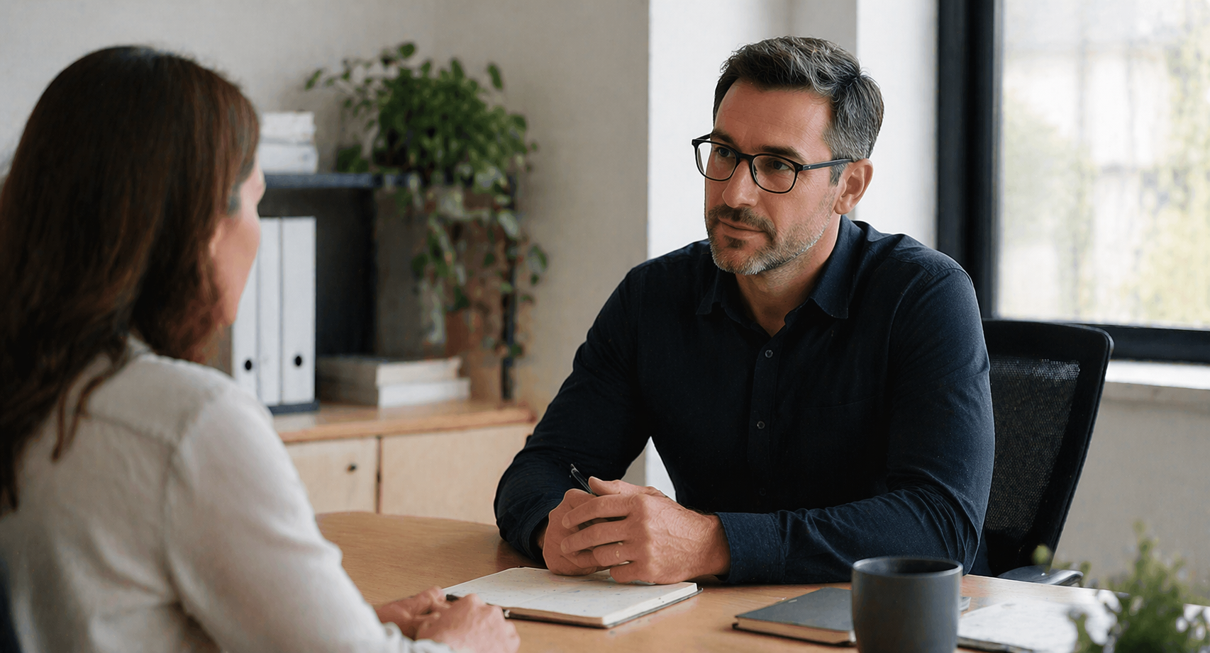HR consultant meeting with a business client