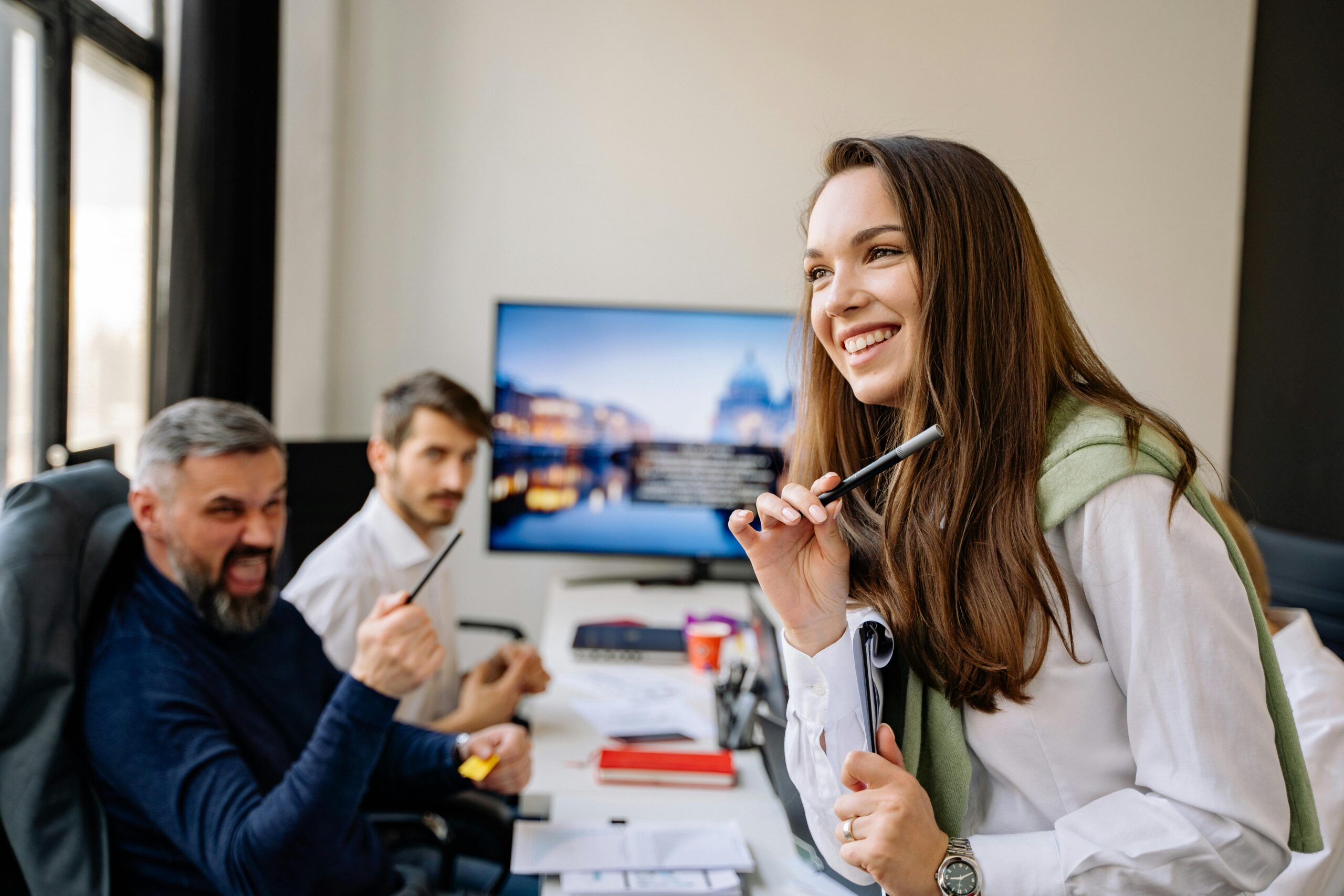 Business team collaborating with HR support